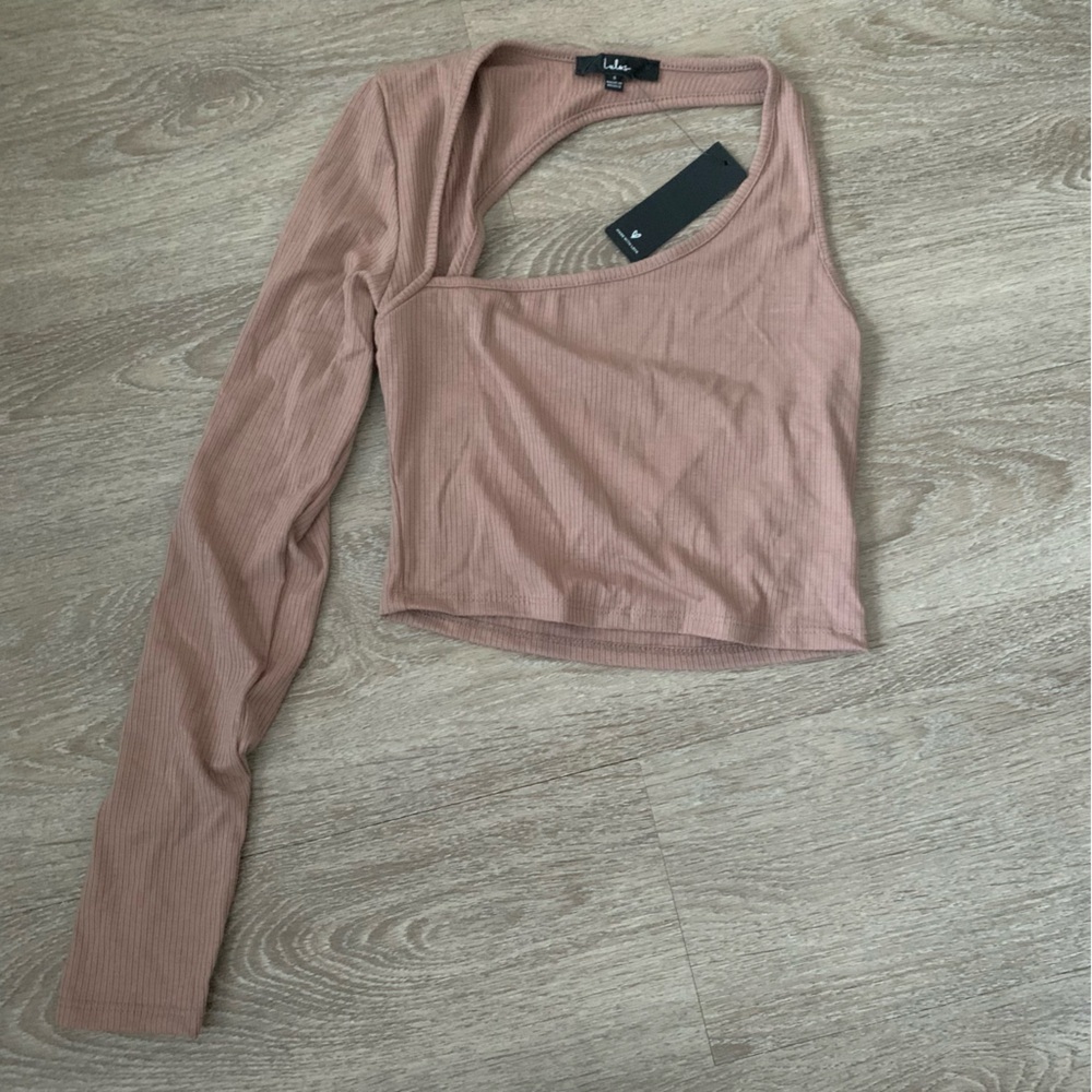 NWT Lulus Brown One Shoulder Crop Top Size S